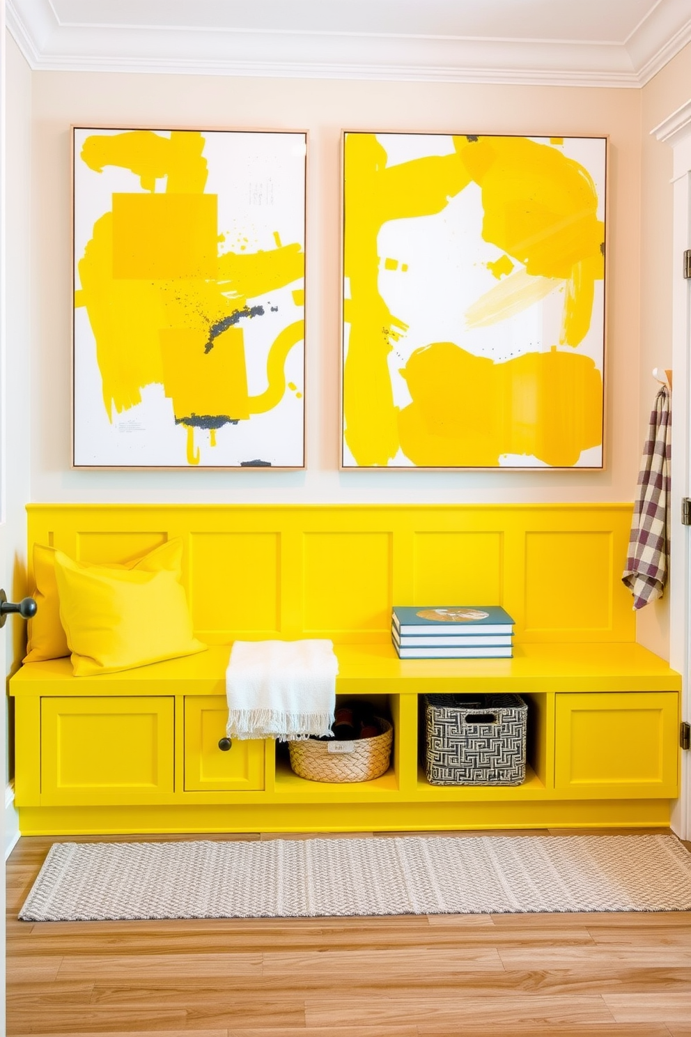 Yellow Mudroom Design Ideas 11