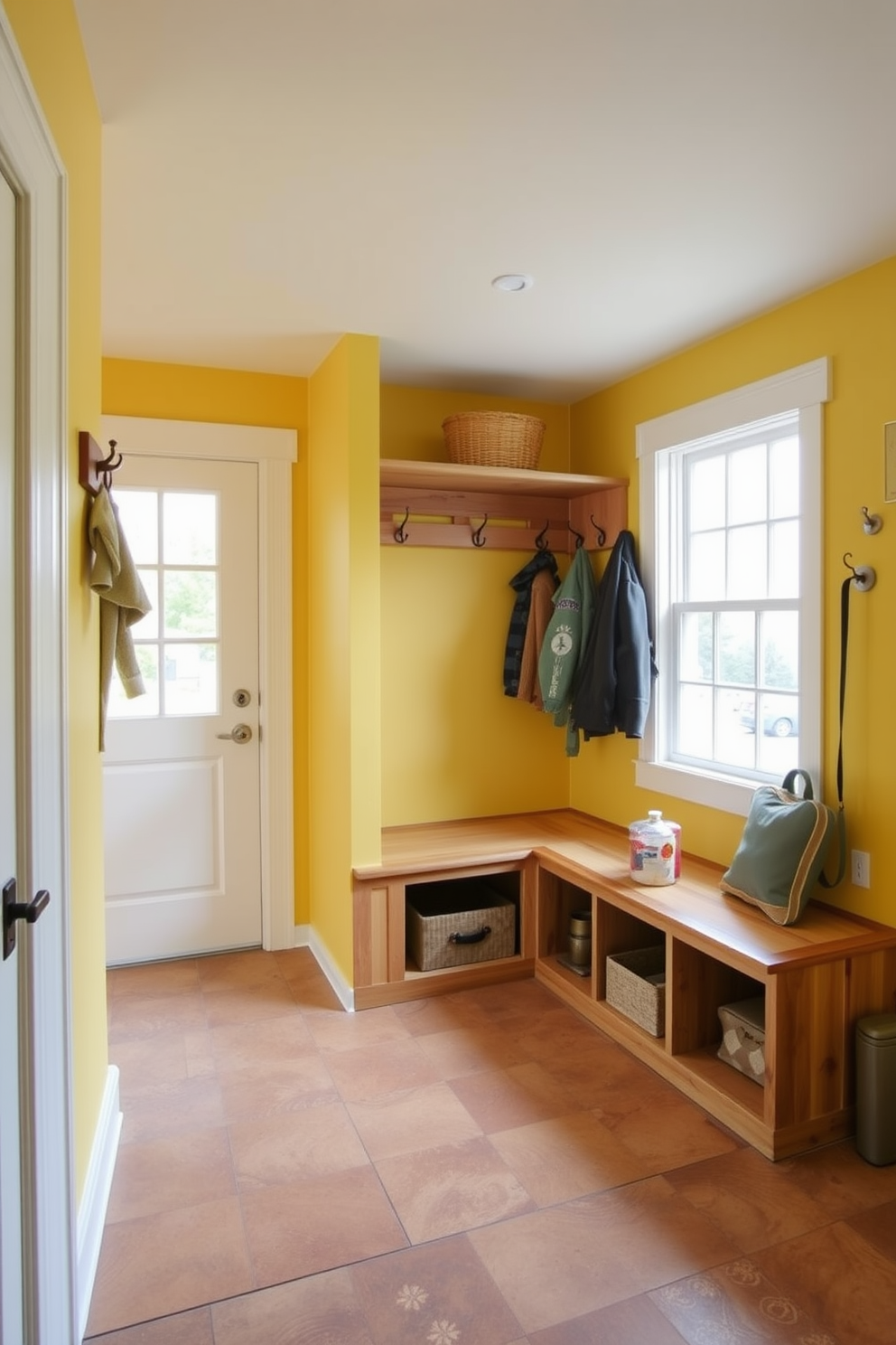 Yellow Mudroom Design Ideas 13