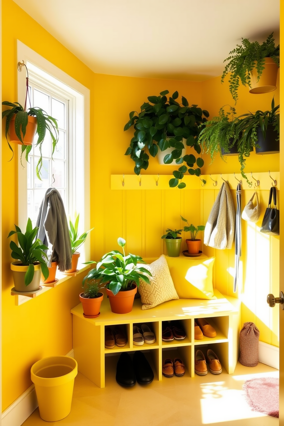 Yellow Mudroom Design Ideas 15