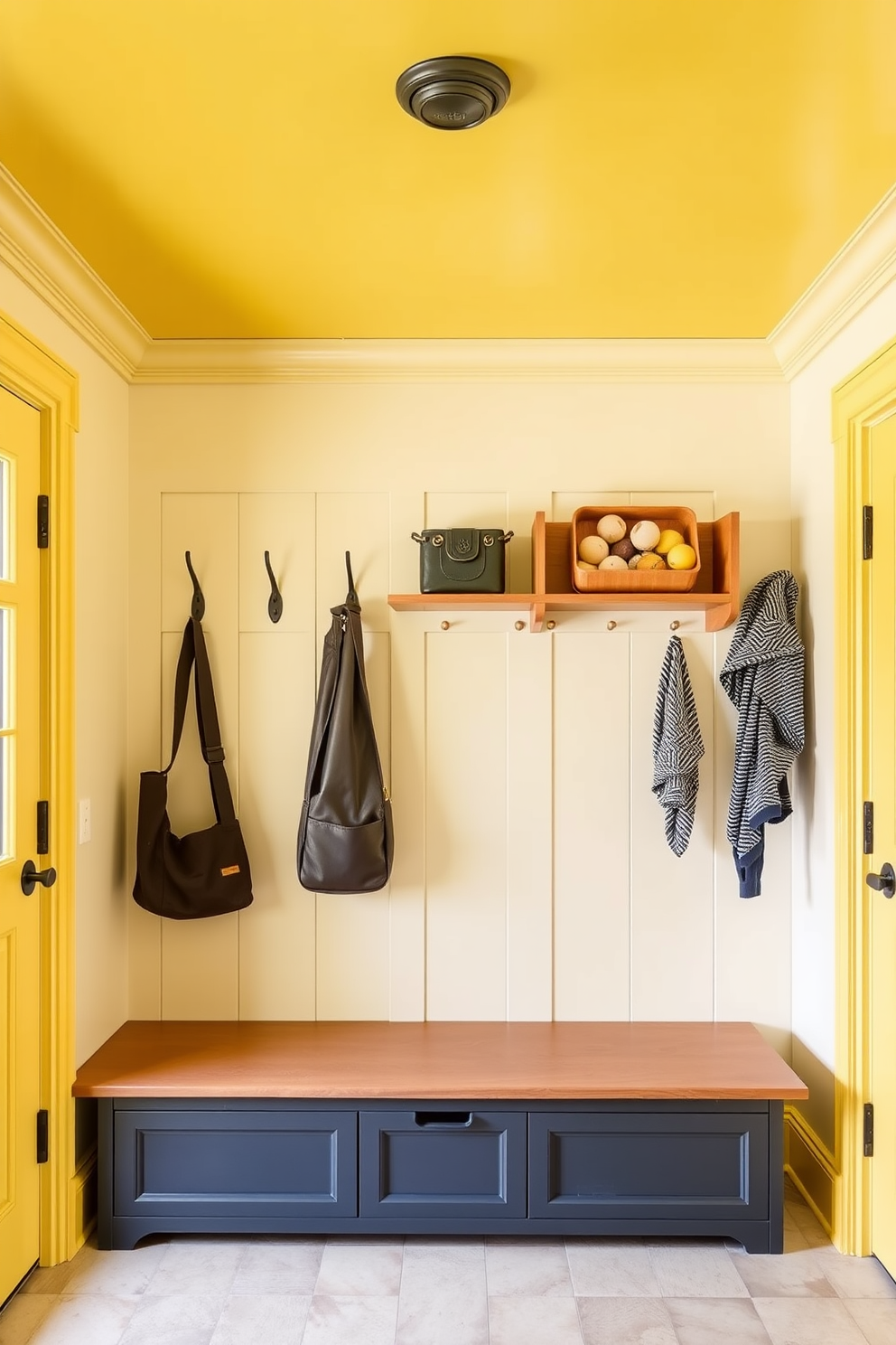 Yellow Mudroom Design Ideas 29