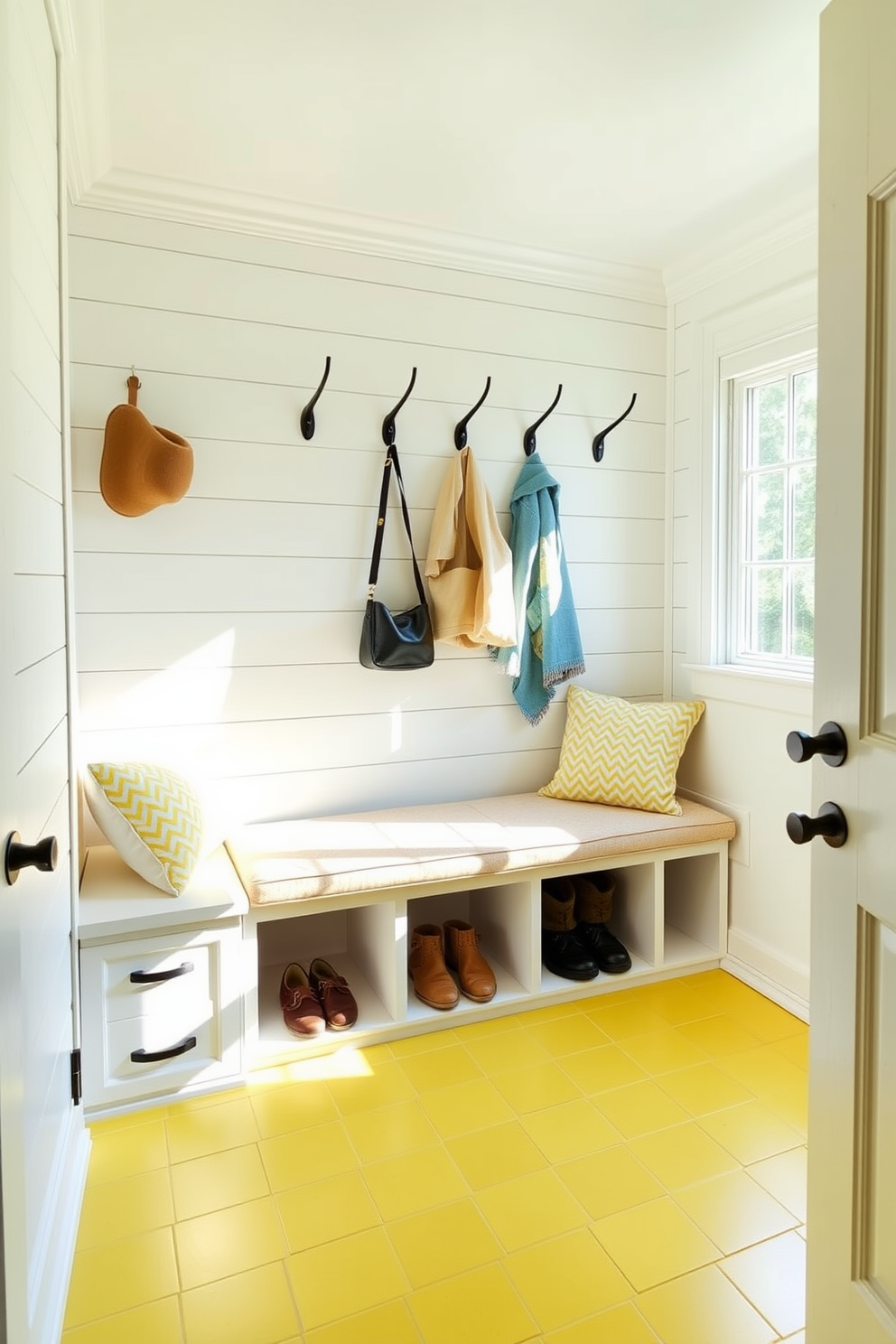 Yellow Mudroom Design Ideas 6