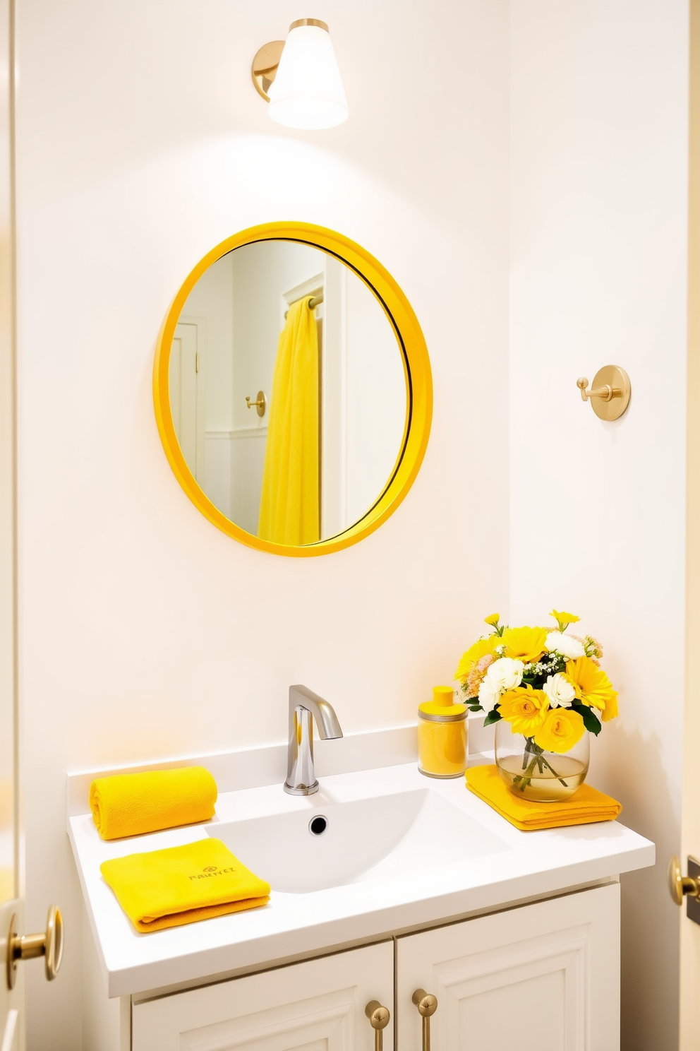 Yellow Powder Room Design Ideas 15