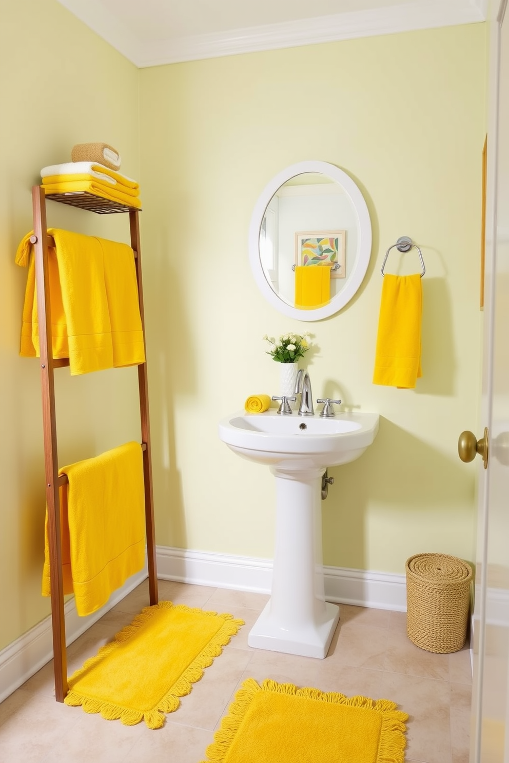 Yellow Powder Room Design Ideas 16