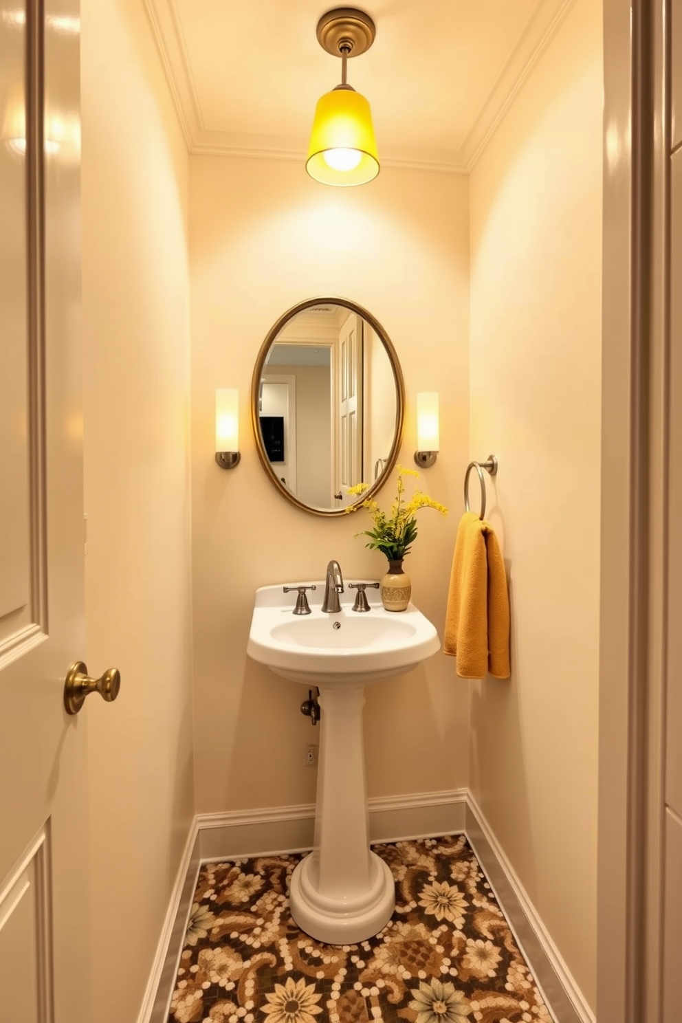 Yellow Powder Room Design Ideas 17