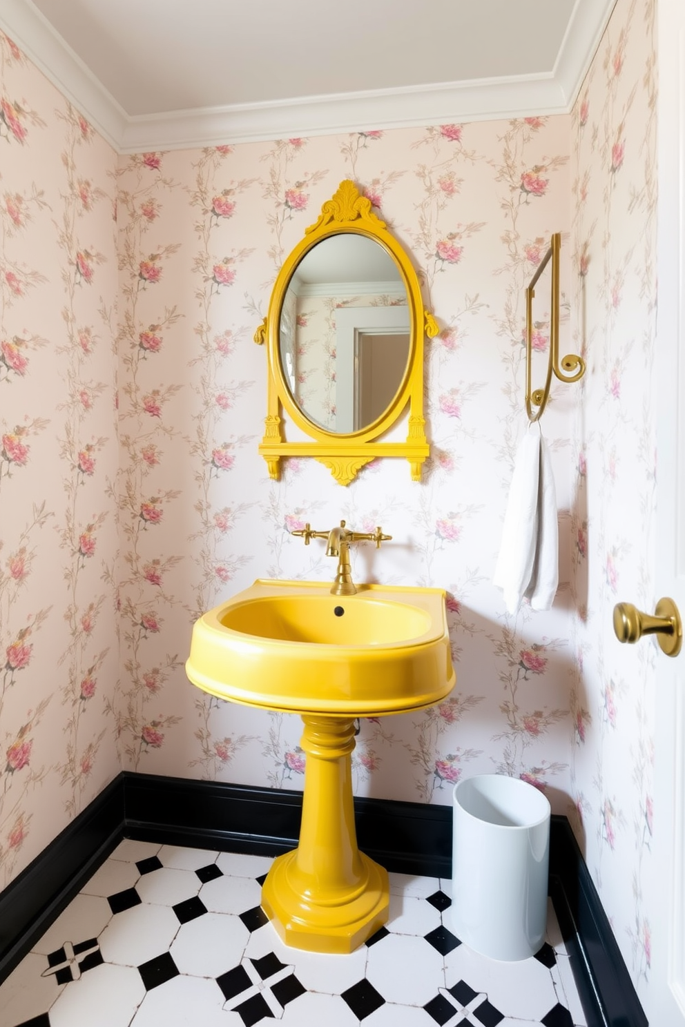 Yellow Powder Room Design Ideas 20