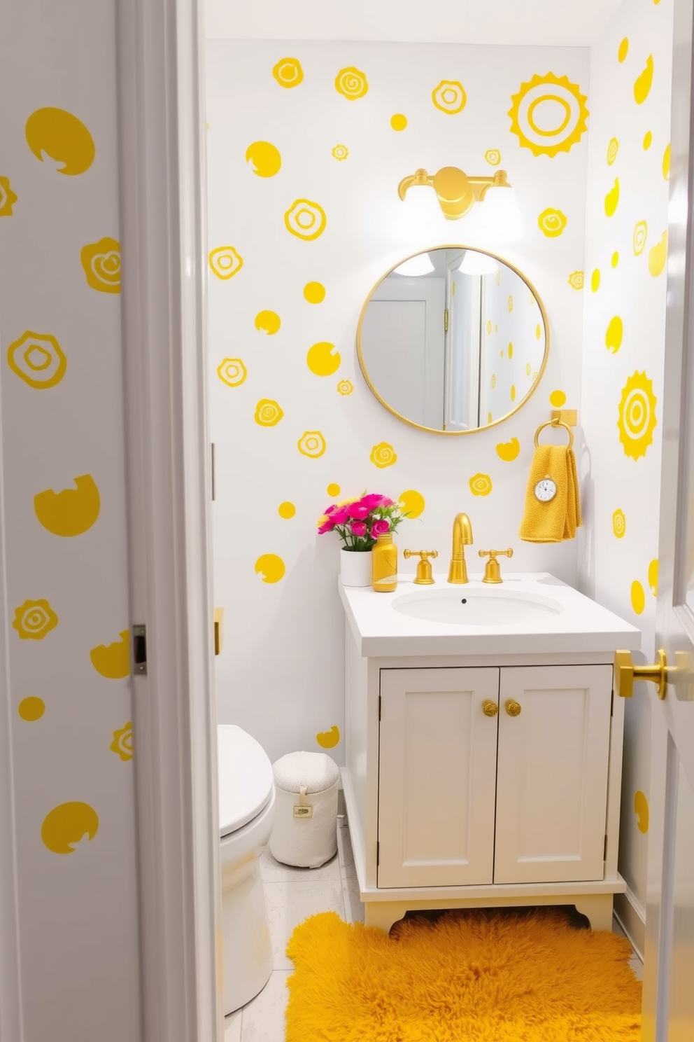 Yellow Powder Room Design Ideas 23