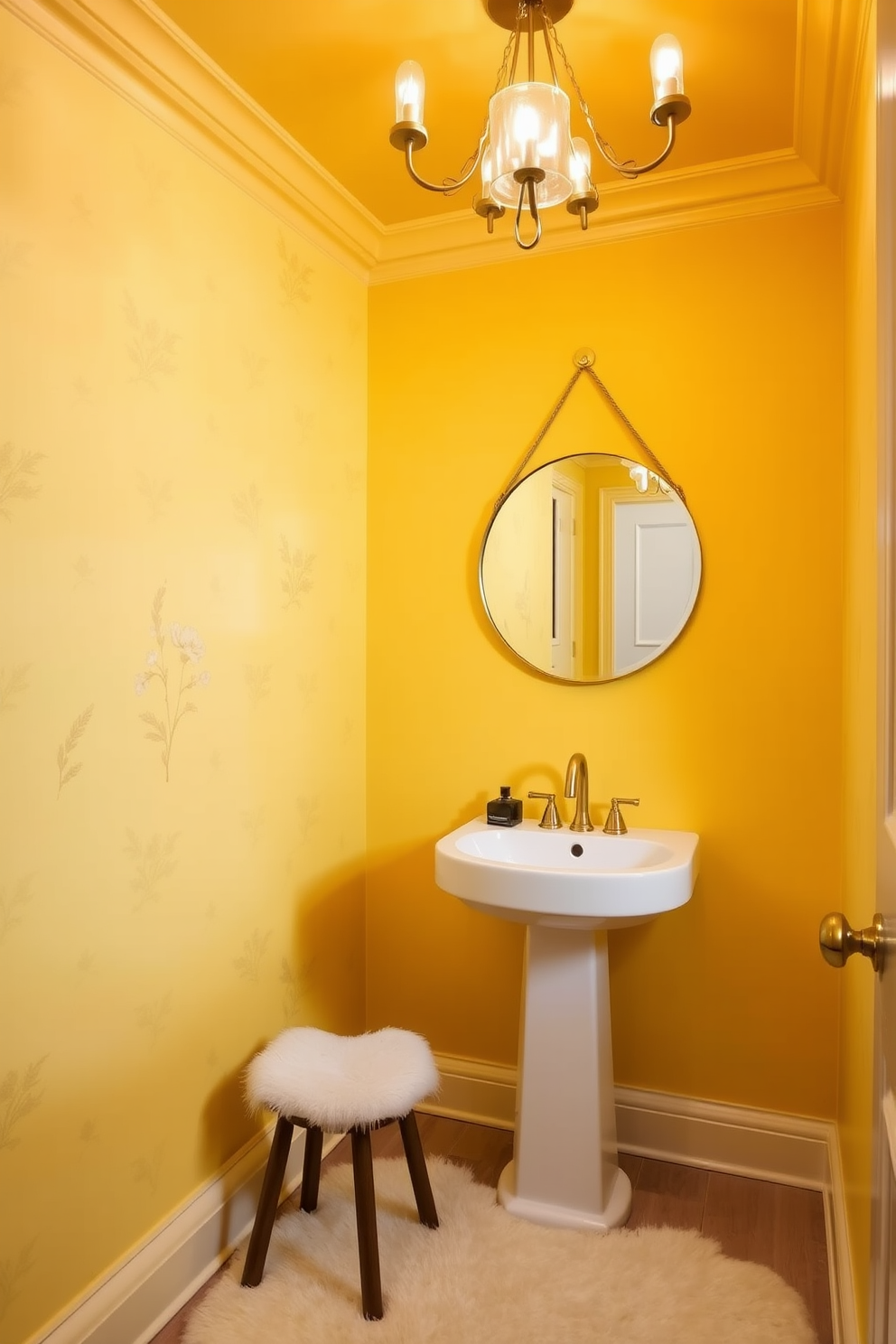 Yellow Powder Room Design Ideas 26