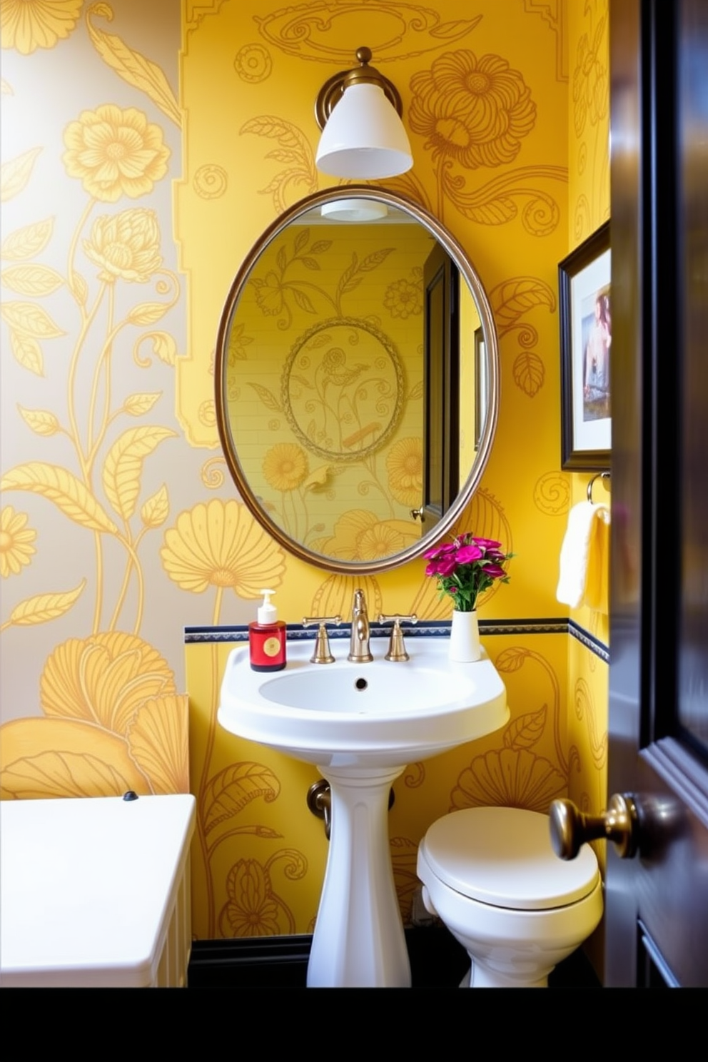 Yellow Powder Room Design Ideas 27