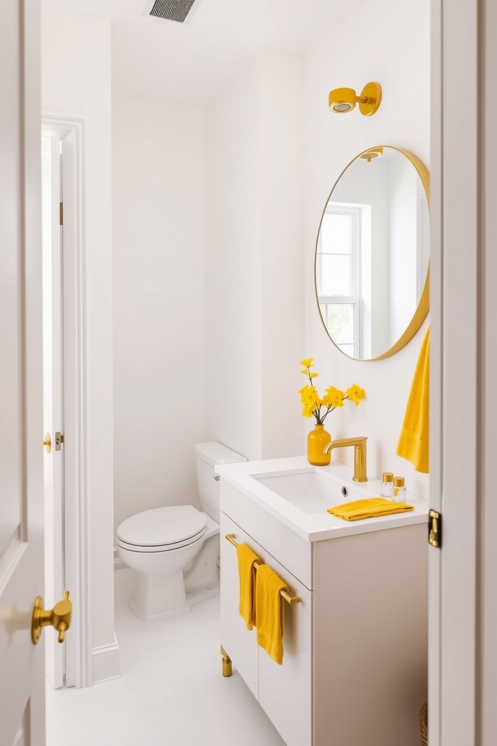 Yellow Powder Room Design Ideas 28