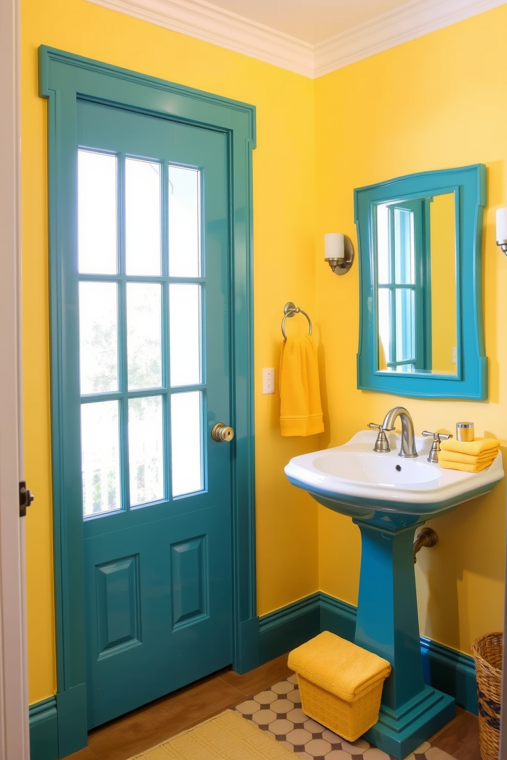 Yellow Powder Room Design Ideas 30