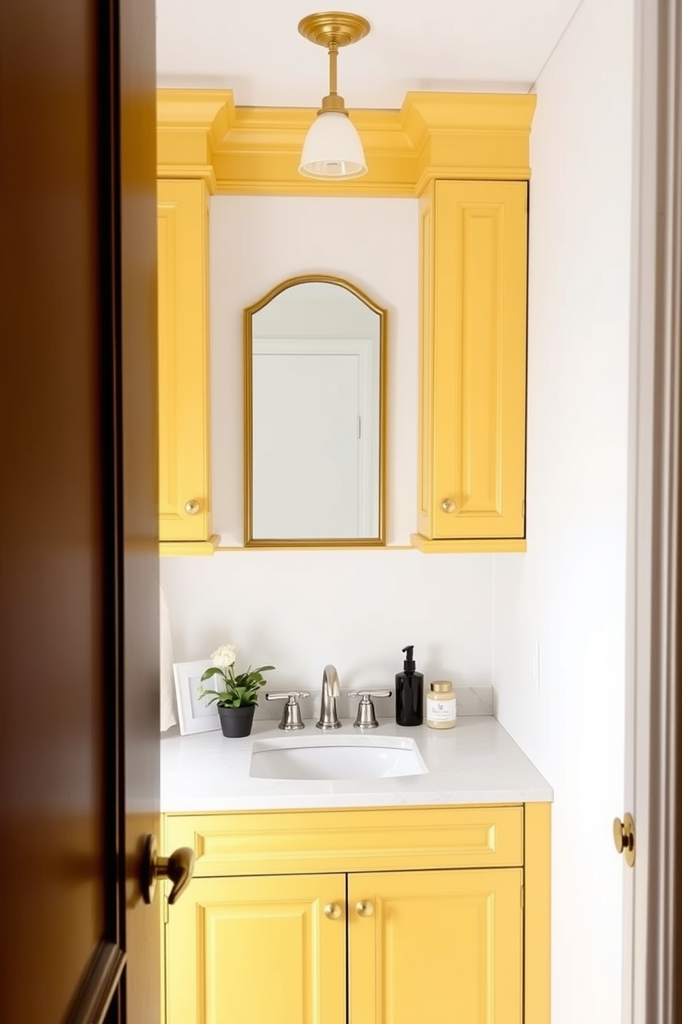 Yellow Powder Room Design Ideas 6