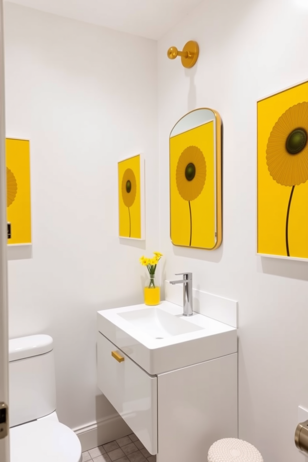 Yellow Powder Room Design Ideas 8