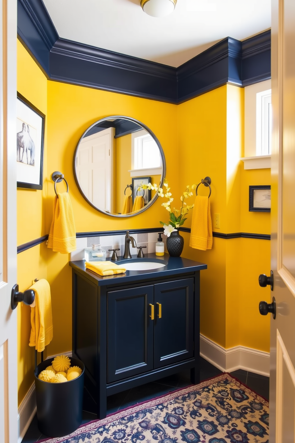 Yellow Powder Room Design Ideas 9