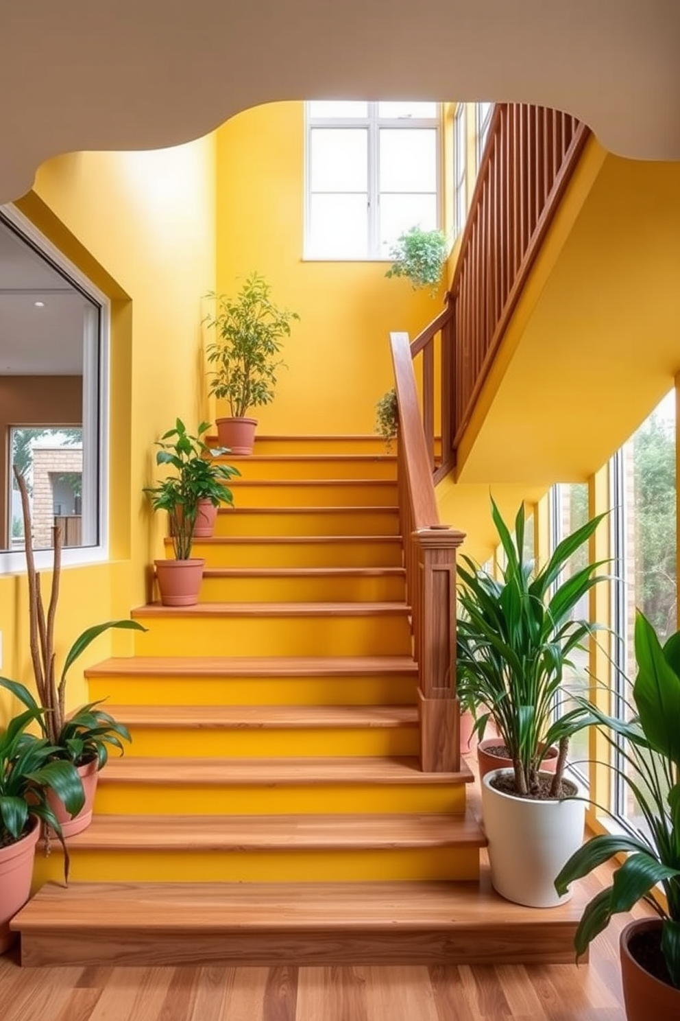 Yellow Staircase Design Ideas 28