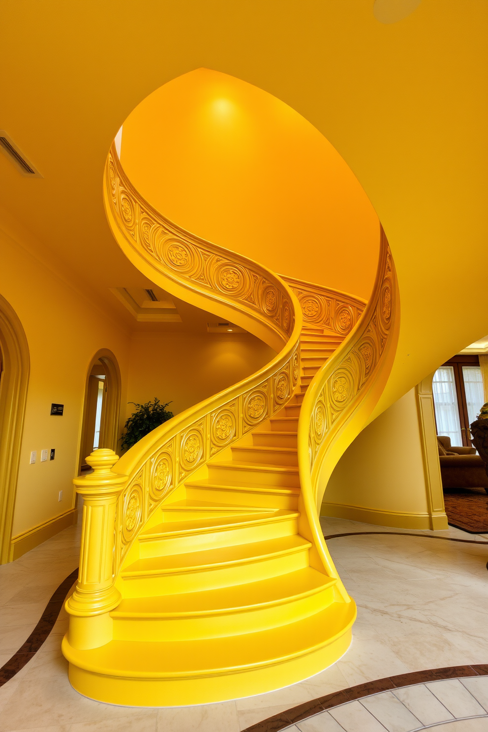 Yellow Staircase Design Ideas 8