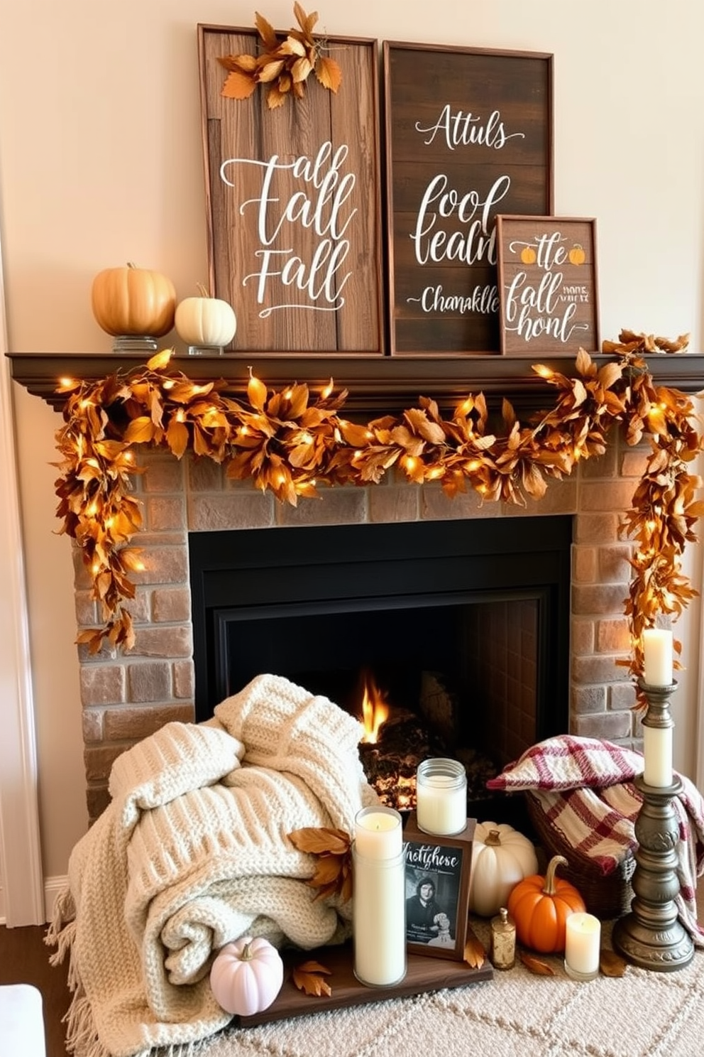 Fall Fireplace Decorating Ideas 15