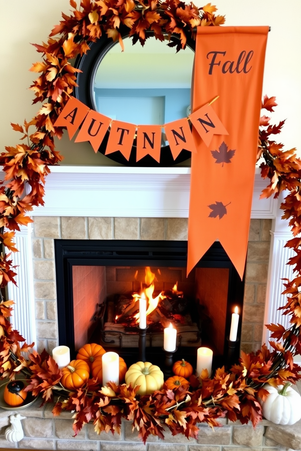 Fall Fireplace Decorating Ideas 26