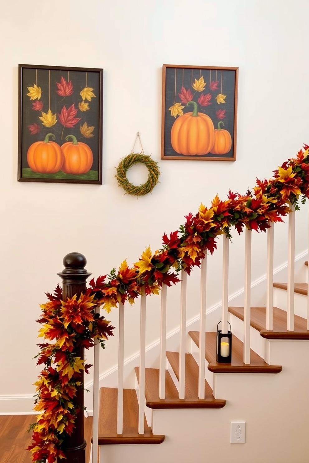 Fall Staircase Decorating Ideas 12