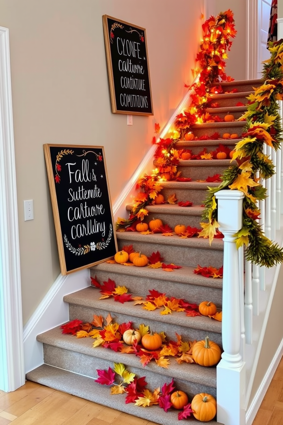 Fall Staircase Decorating Ideas 18