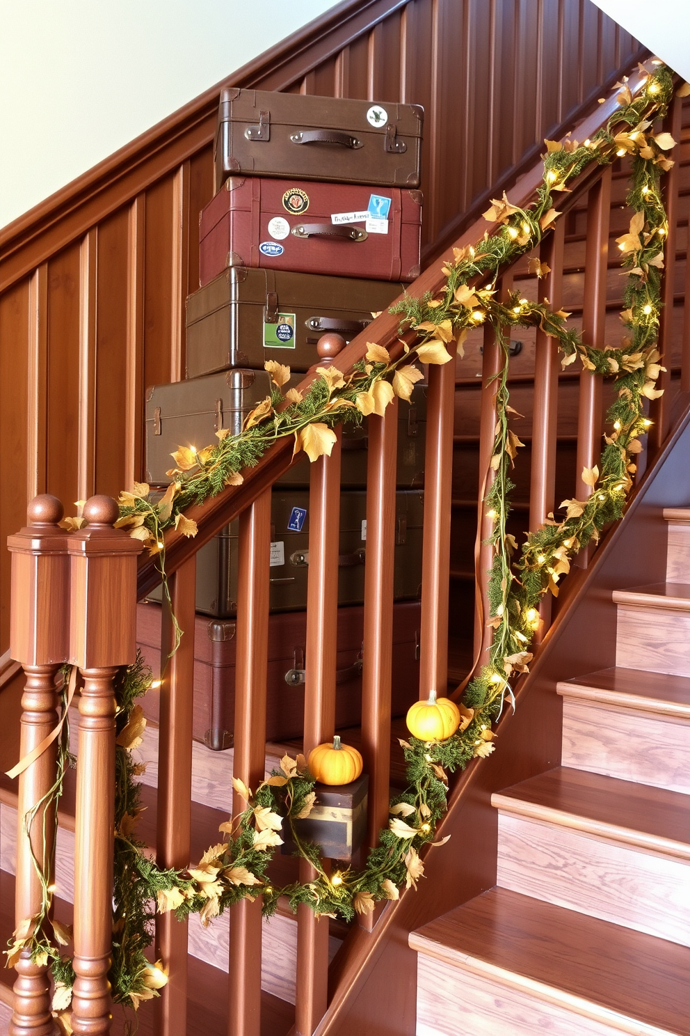 Fall Staircase Decorating Ideas 19