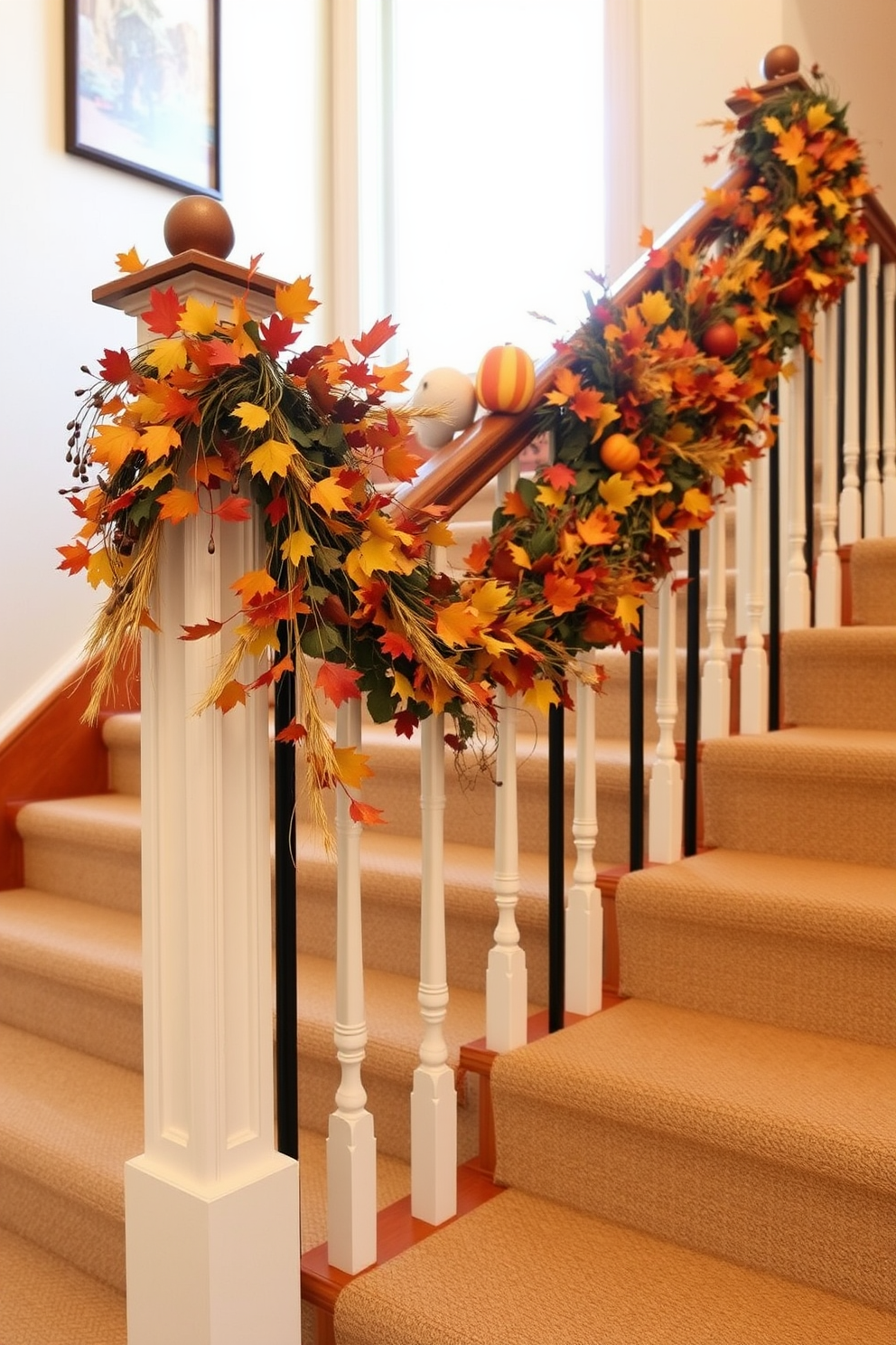 Fall Staircase Decorating Ideas 23