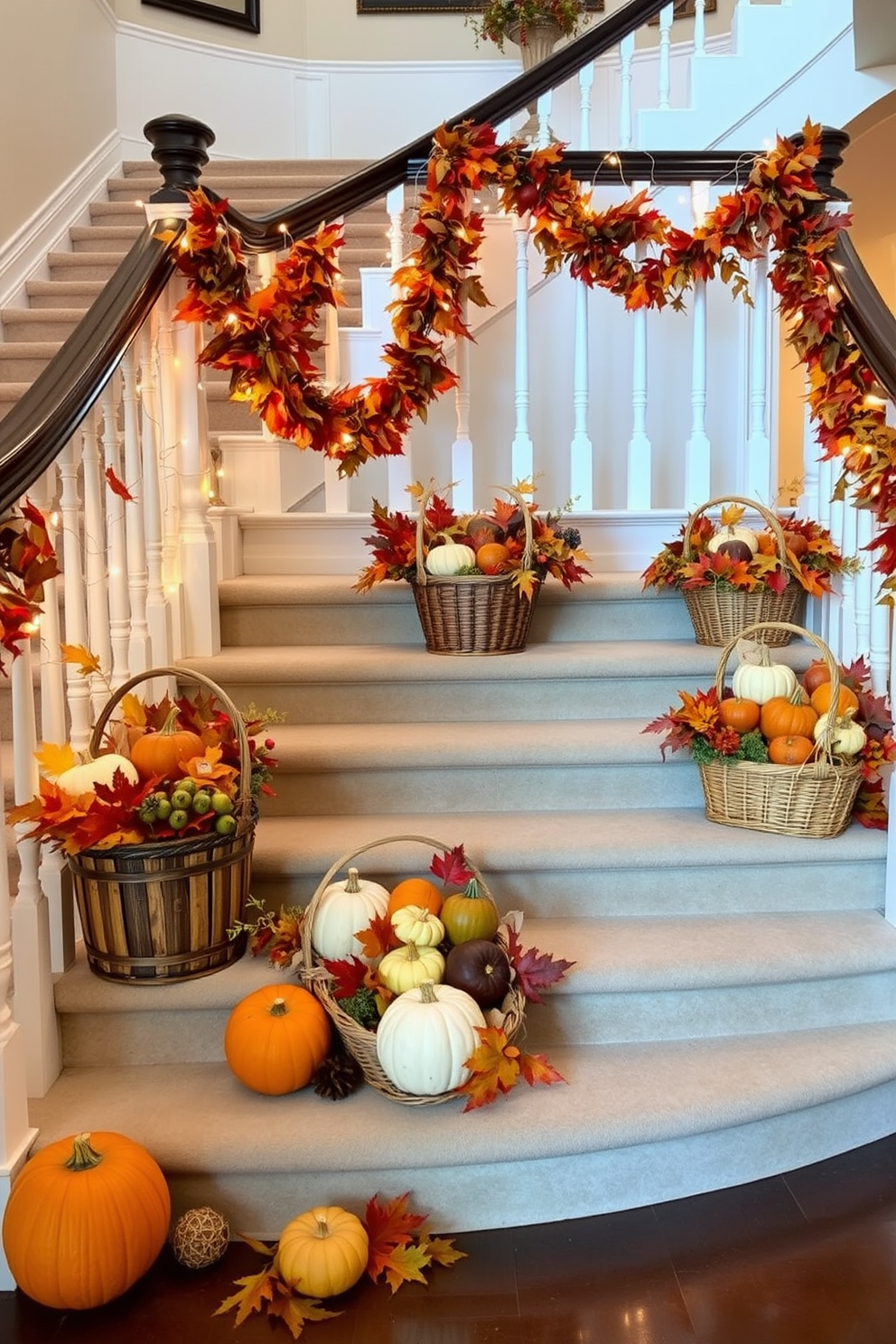 Fall Staircase Decorating Ideas 24