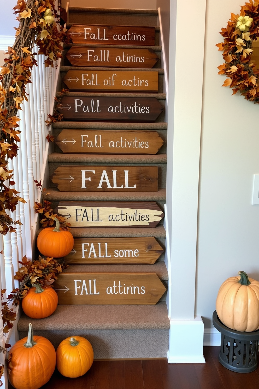 Fall Staircase Decorating Ideas 29