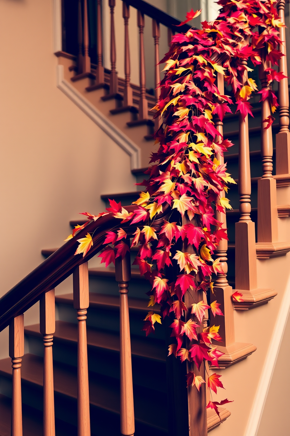 Fall Staircase Decorating Ideas 3