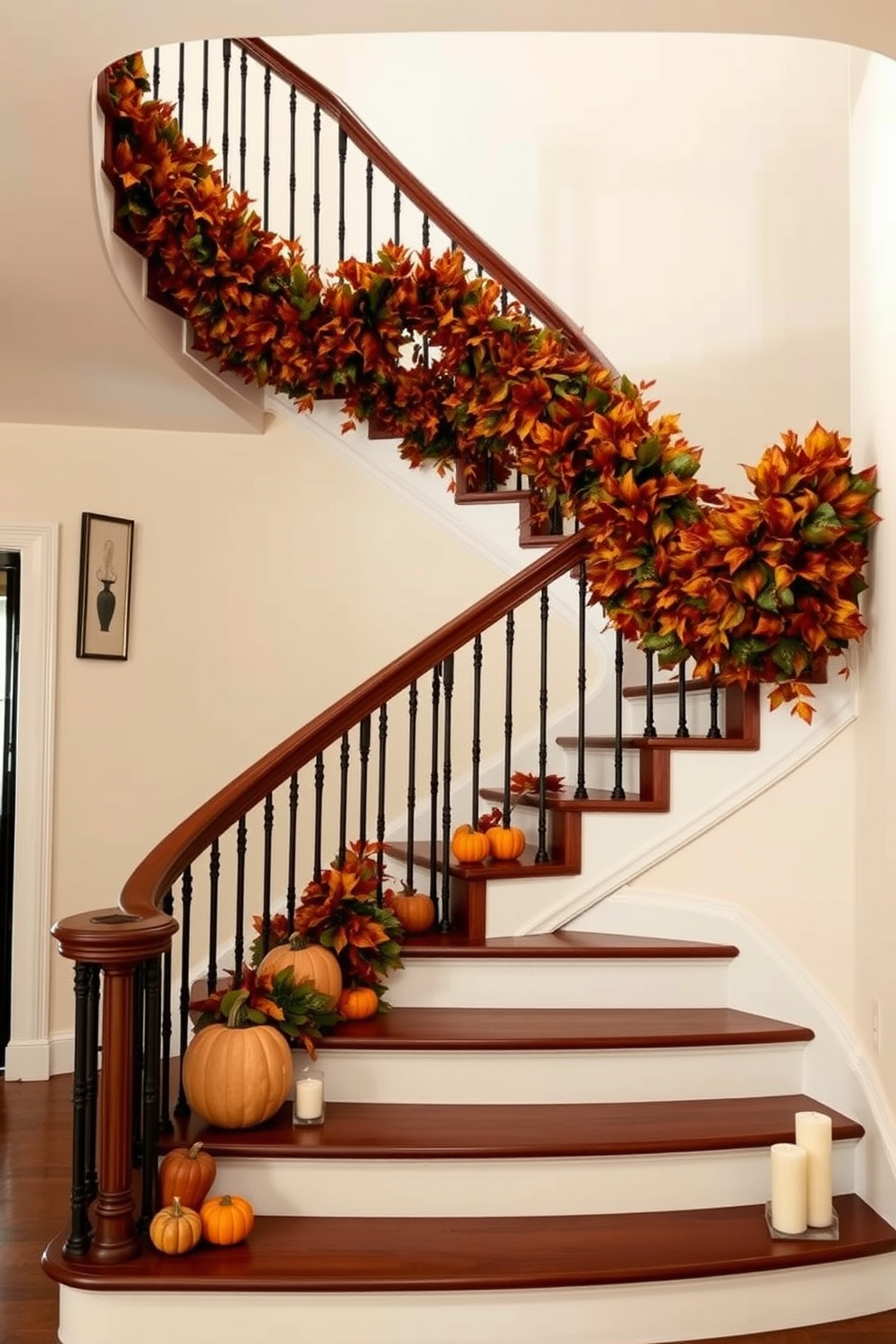 Fall Staircase Decorating Ideas 5