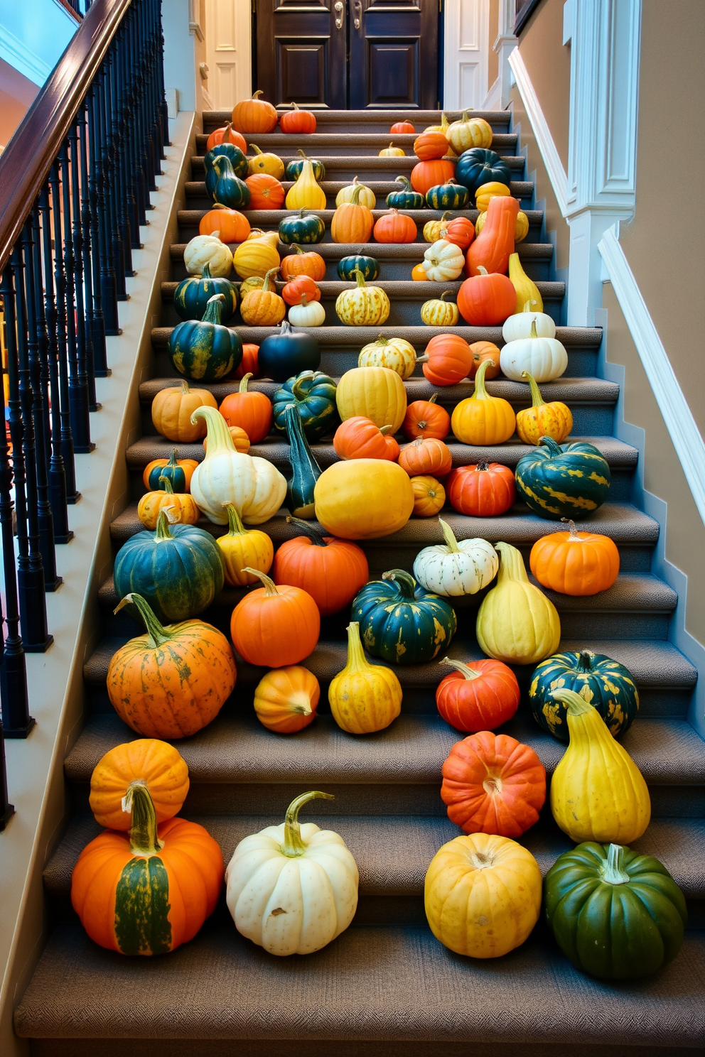 Fall Staircase Decorating Ideas 7