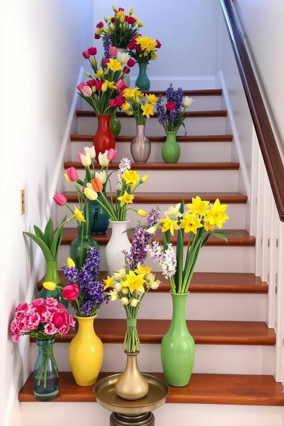 Spring Staircase Decorating Ideas 1