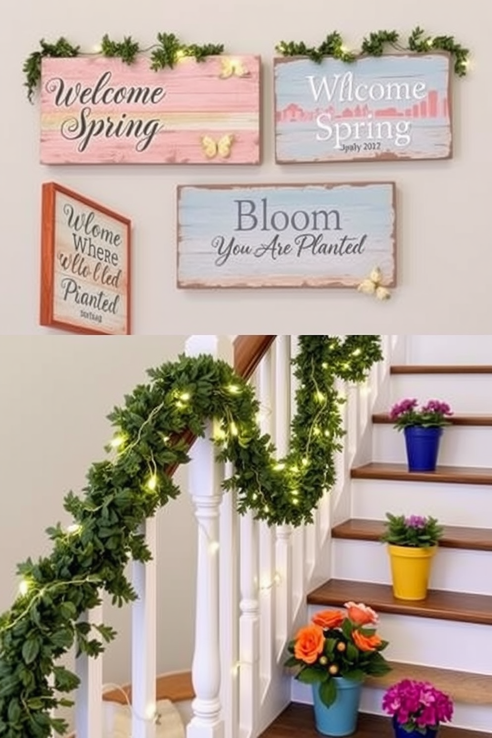 Spring Staircase Decorating Ideas 12