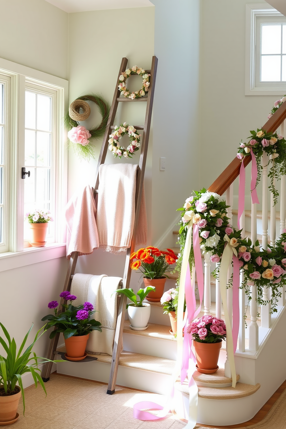 Spring Staircase Decorating Ideas 21