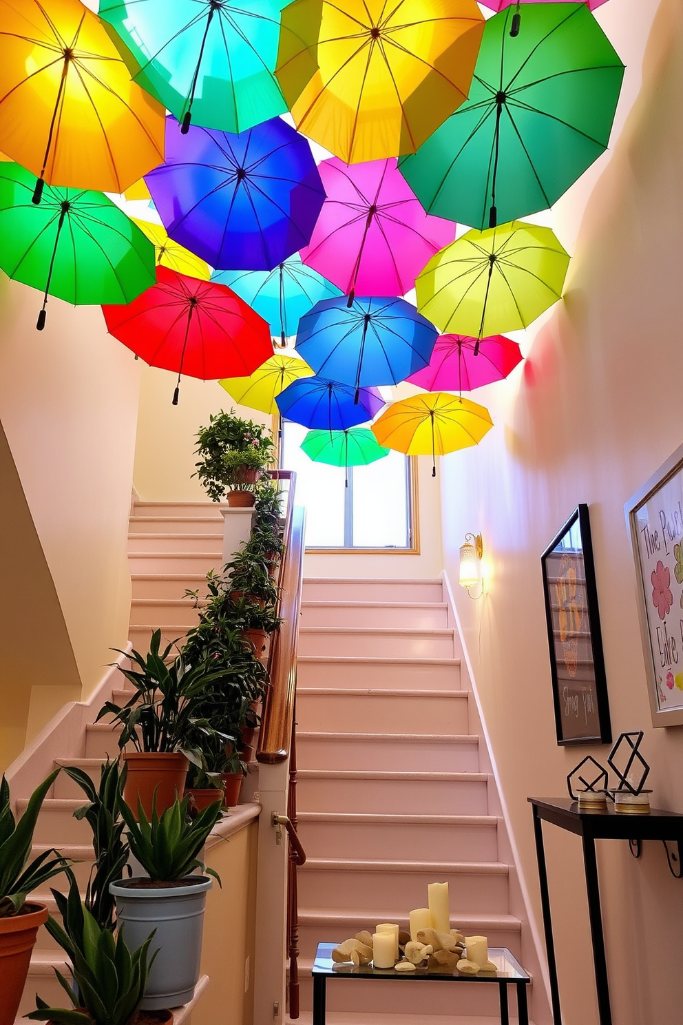 Spring Staircase Decorating Ideas 22