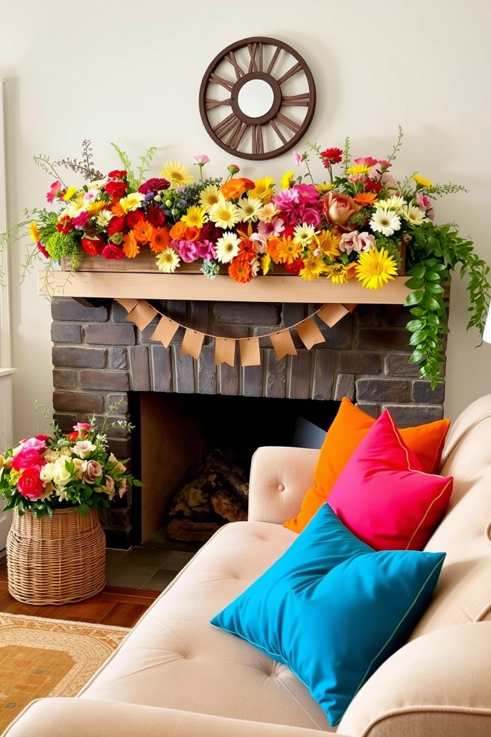 Summer Fireplace Decorating Ideas 1