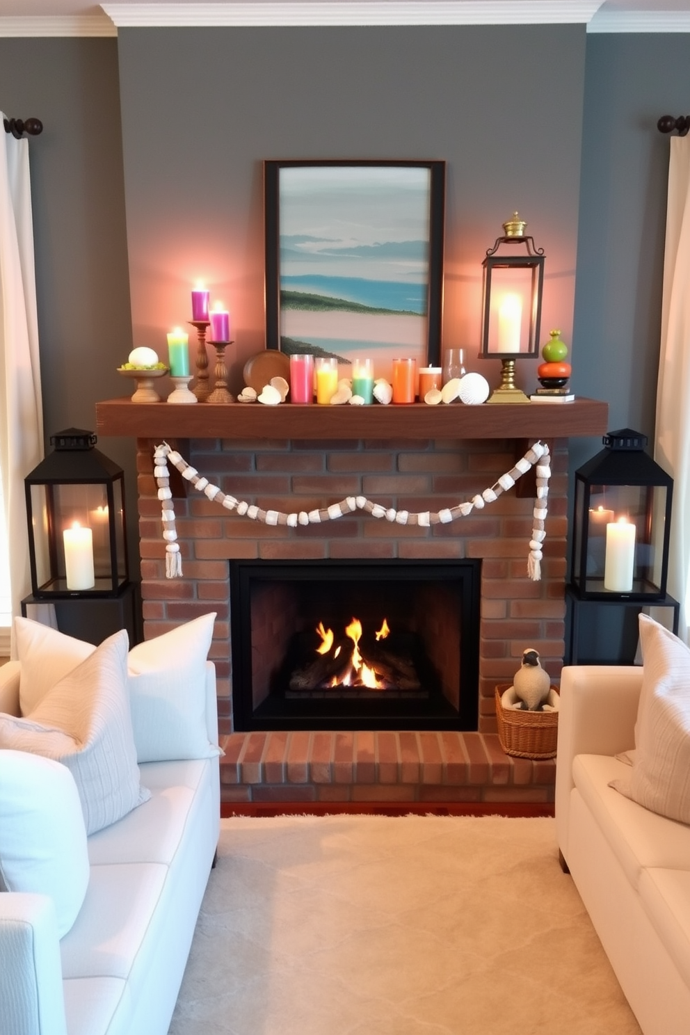 Summer Fireplace Decorating Ideas 11