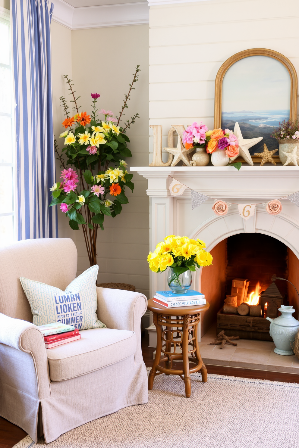 Summer Fireplace Decorating Ideas 13