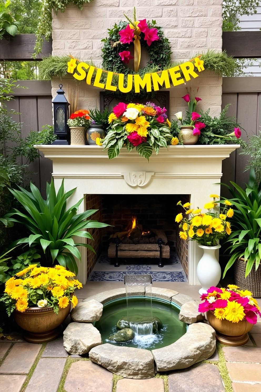 Summer Fireplace Decorating Ideas 26