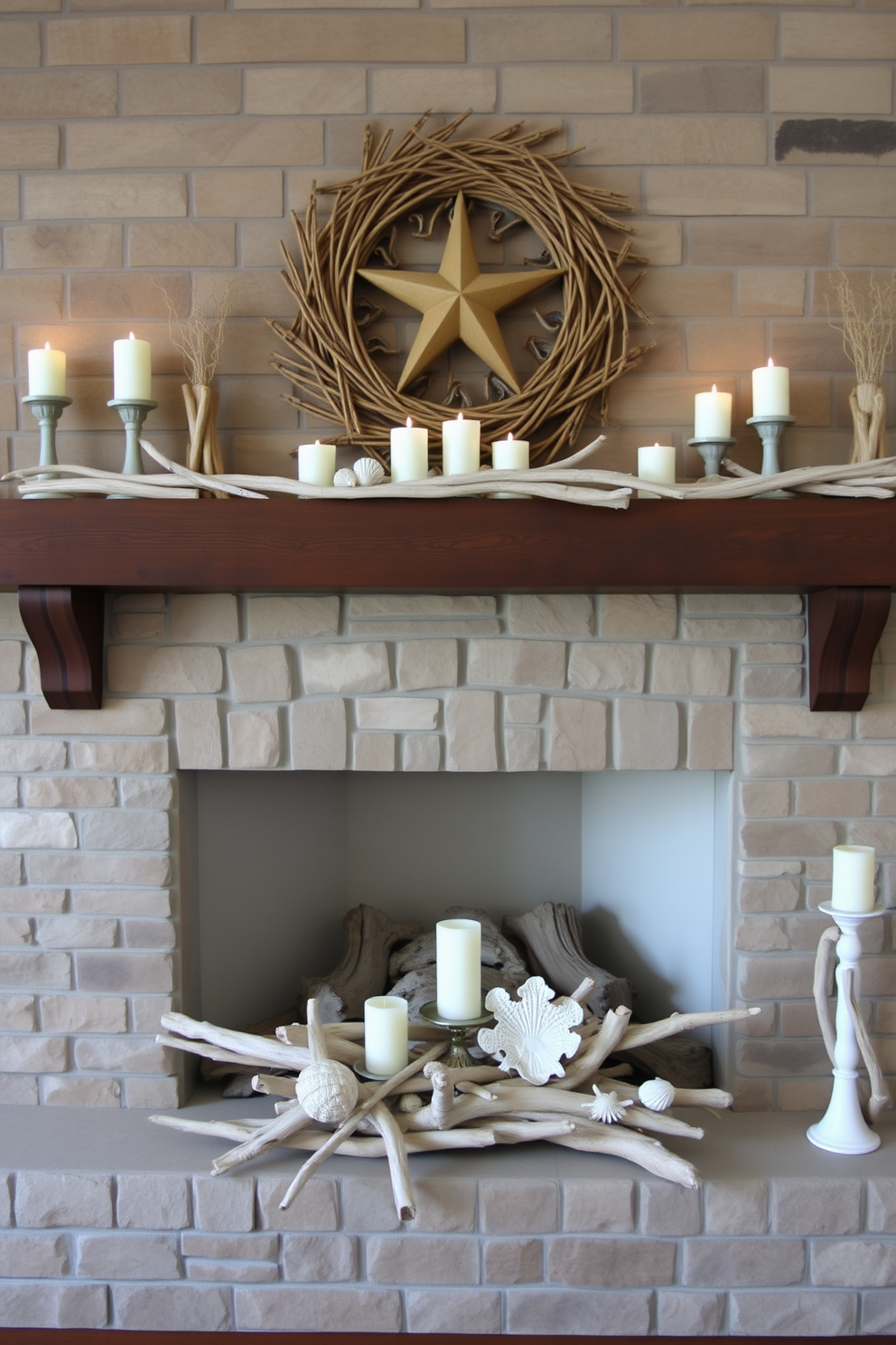 Summer Fireplace Decorating Ideas 9