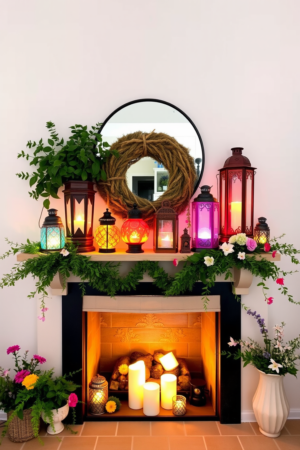 Summer Mantel Decorating Ideas 17