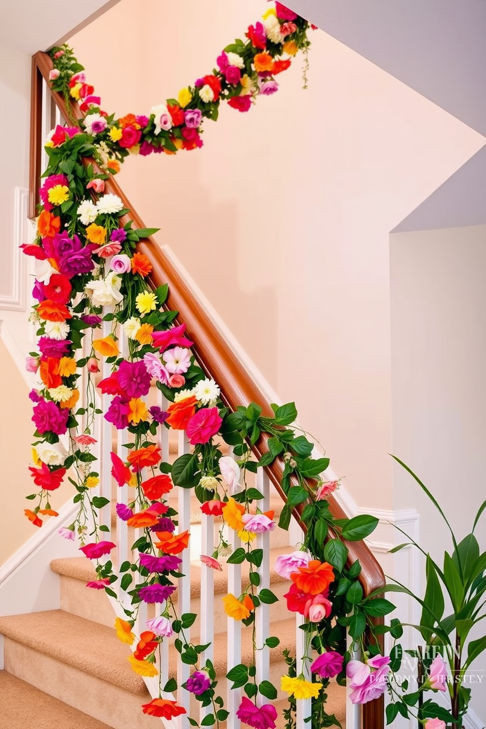 Summer Staircase Decorating Ideas 1