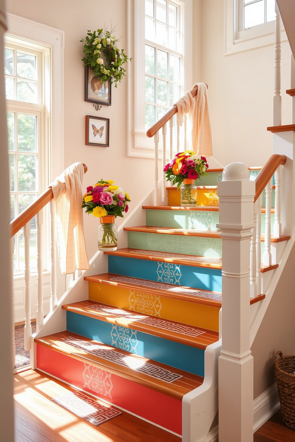 Summer Staircase Decorating Ideas 16