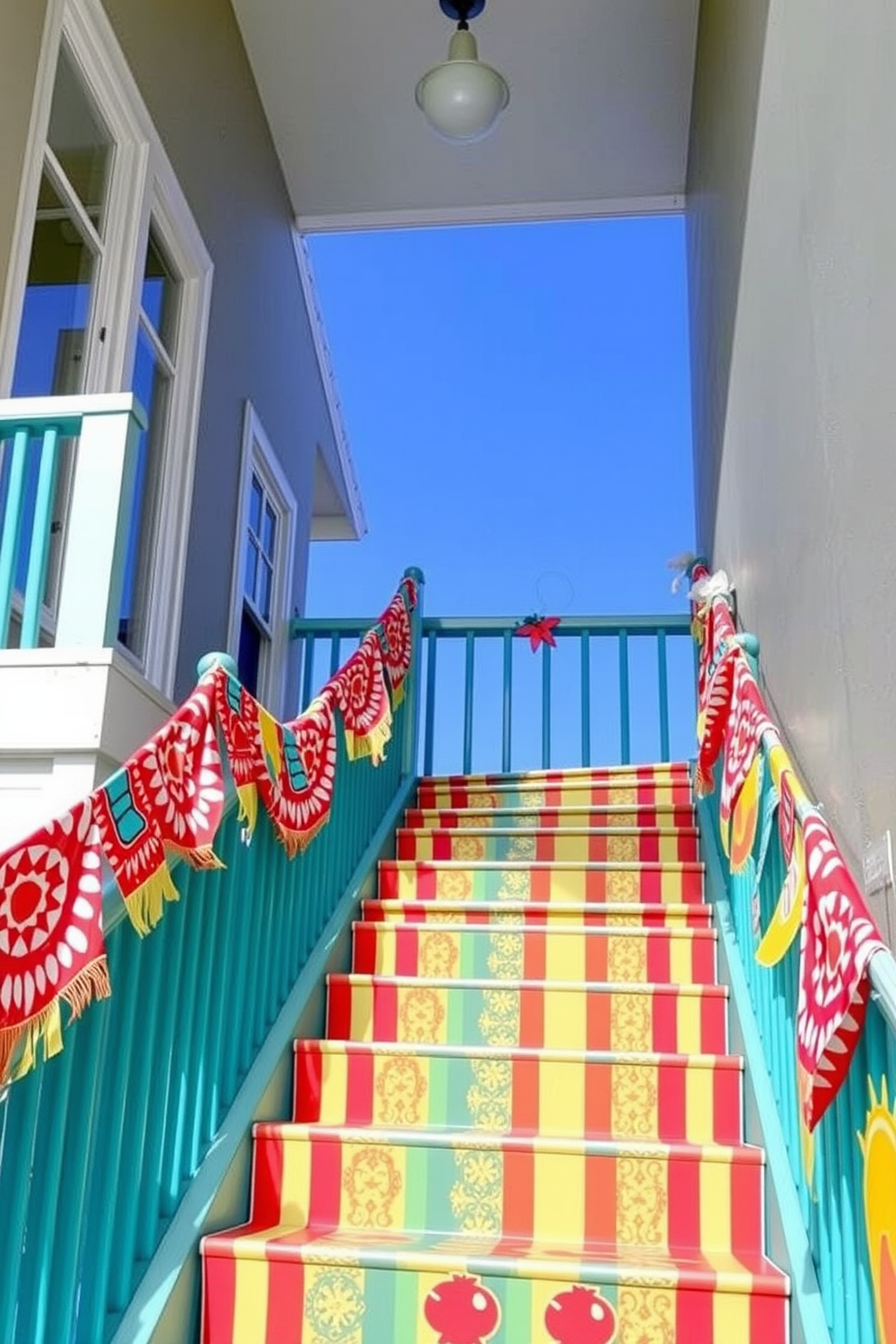 Summer Staircase Decorating Ideas 27