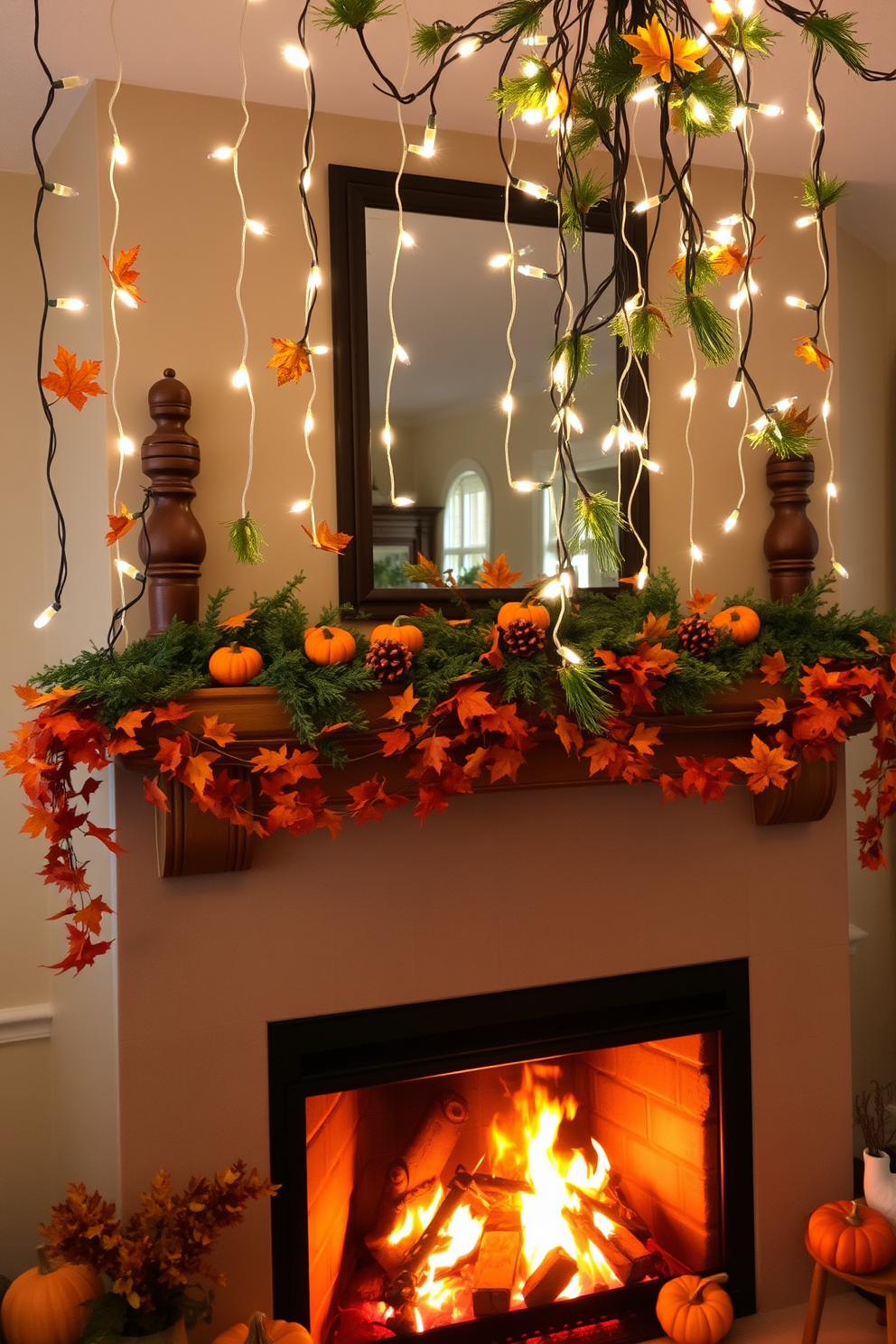 Thanksgiving Fireplace Decorating Ideas 11