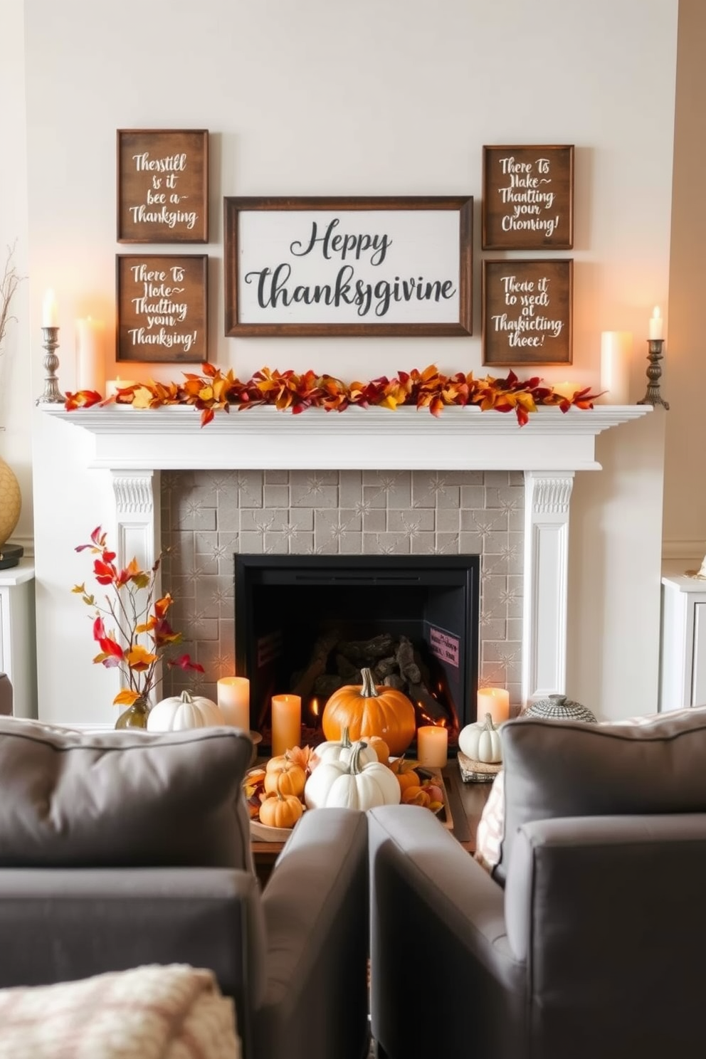 Thanksgiving Fireplace Decorating Ideas 15