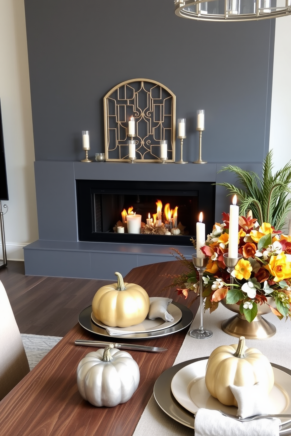 Thanksgiving Fireplace Decorating Ideas 16