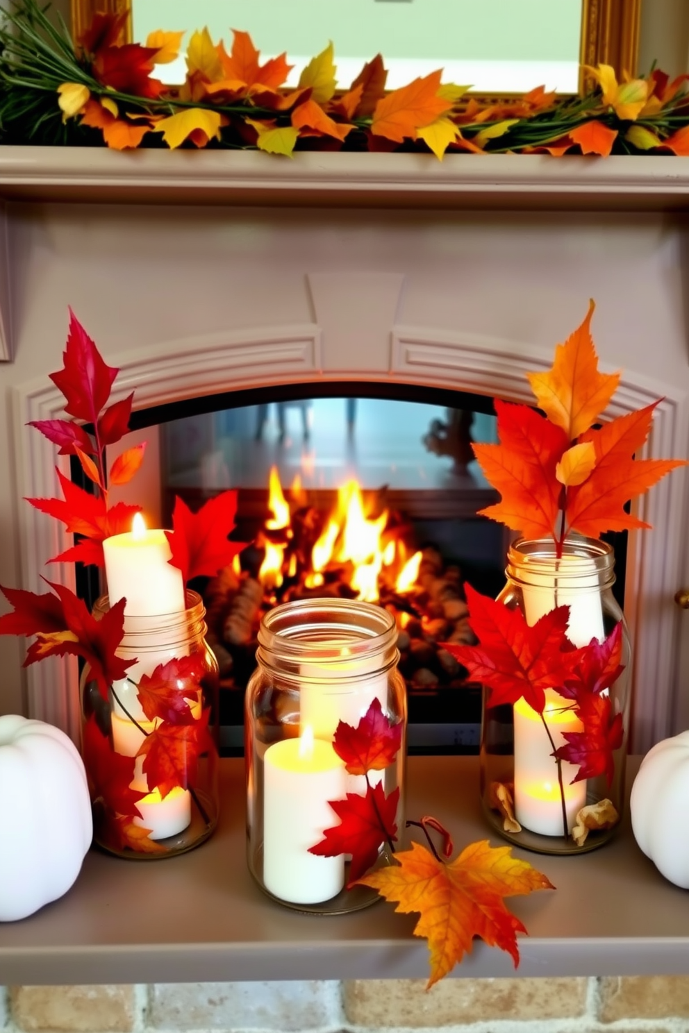 Thanksgiving Fireplace Decorating Ideas 19