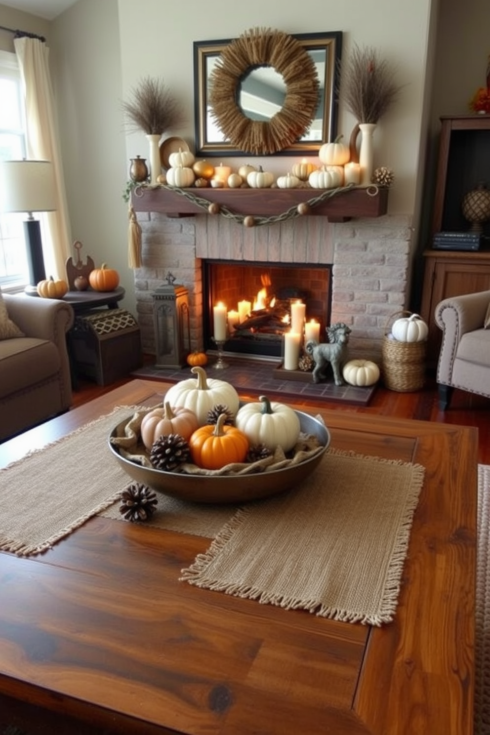 Thanksgiving Fireplace Decorating Ideas 20