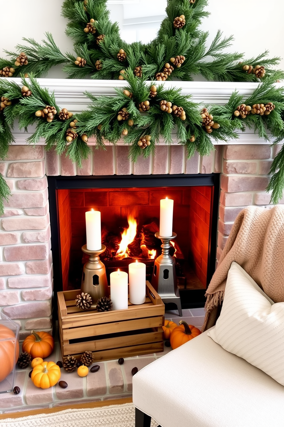 Thanksgiving Fireplace Decorating Ideas 23