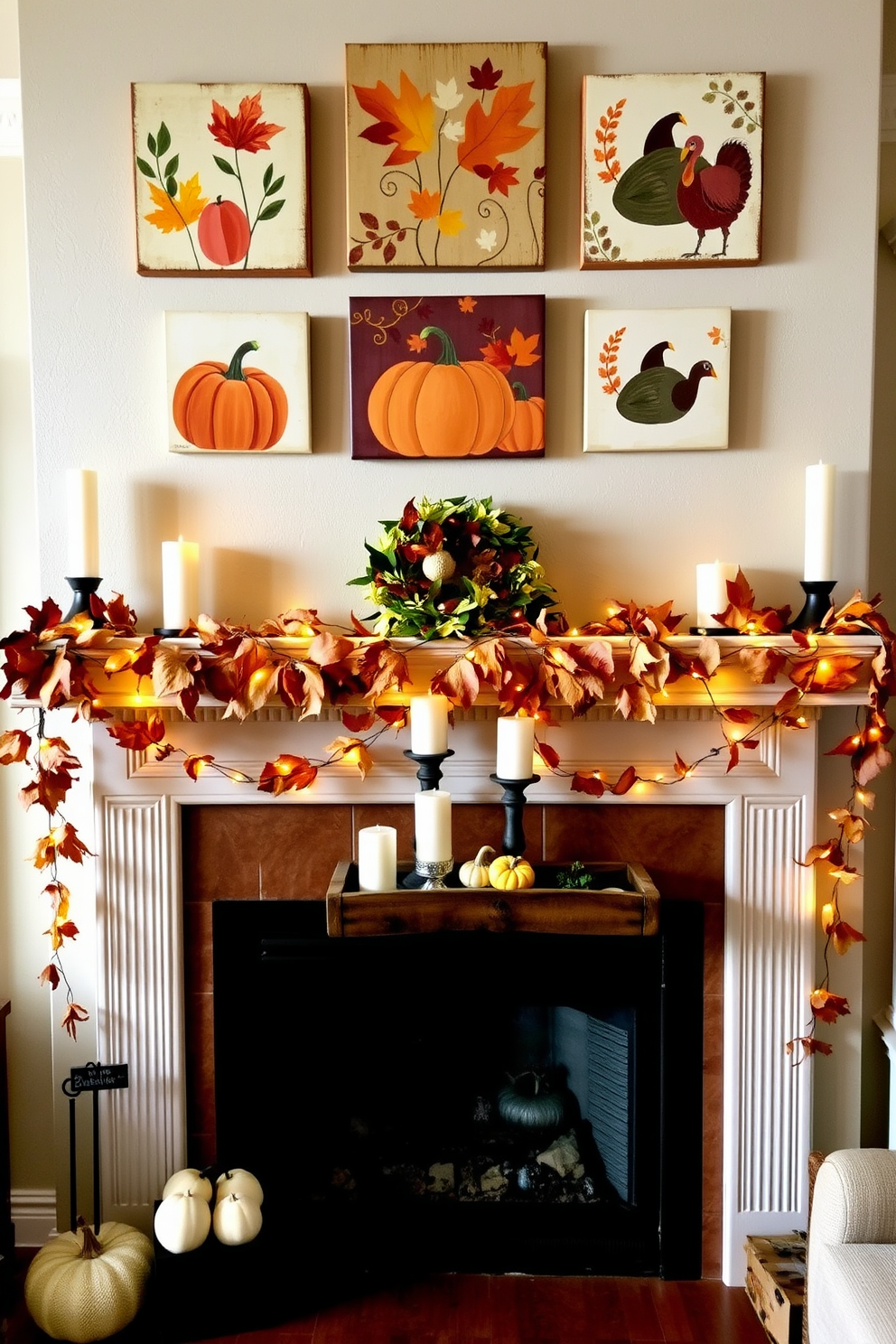 Thanksgiving Fireplace Decorating Ideas 4